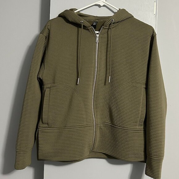 Dkny Tops - DKNY Women's Tech Ottoman Full-Zip Hoodie Sweatshirt Jacket Olive‎ Size XS